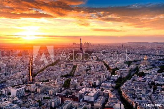 Picture of Aerial View of Paris at Sunset France